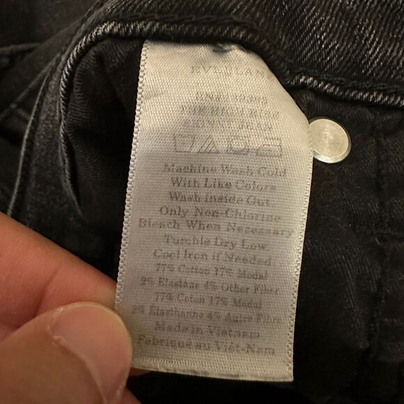 EVERLANE The High Rise Skinny Jeans Button-Fly in Washed Black - Picture 11 of 14